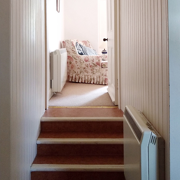 Steps to living room from kitchen