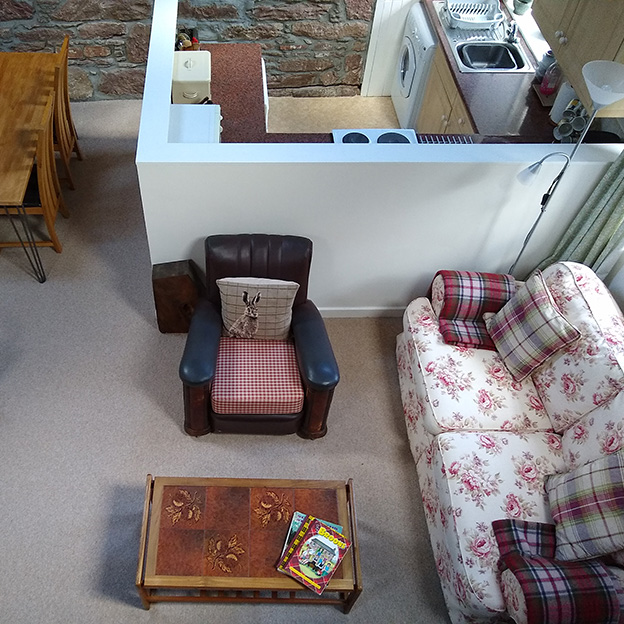 Lodge Barn open plan living/dinging/kitchen area